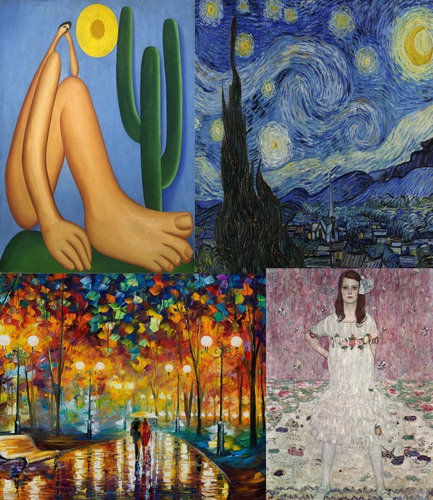 Kit 03 Poster Gogh Miro Tarsila Klimt Monet Dali Portinari