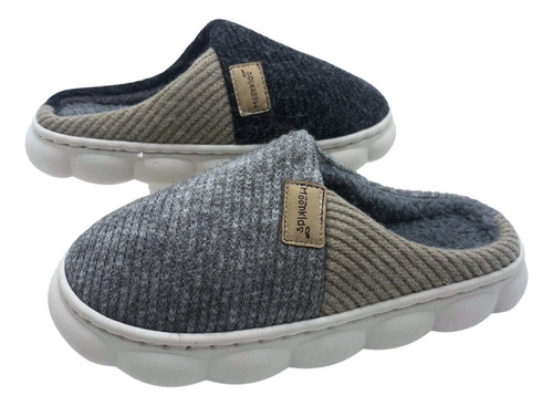 Pantufla Chinela Térmica Con Corderito Sintético Para Hombre