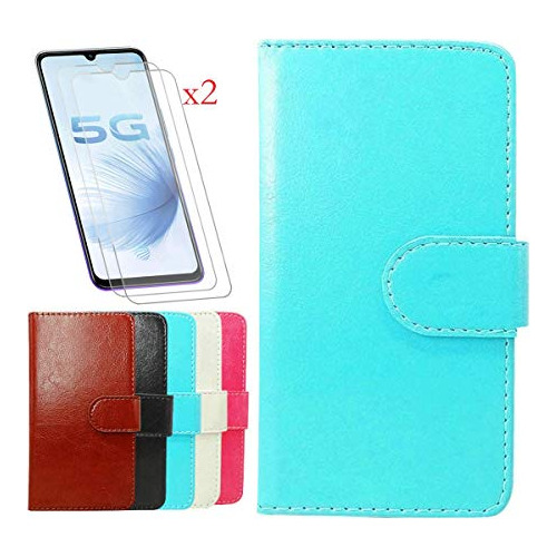 Funda De Wallet Para Blu C5l 2020 (5.0)  + Protector P2qm1