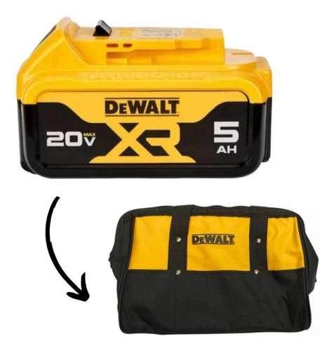 Bateria 20v Max Premium 5ah Dcb205 C/ Bolsa Em Lona Dewalt