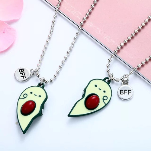 Imagen 3 de 6 de Set 2 Collares Paltas Aguacate Para Amigos O Parejas Regalo