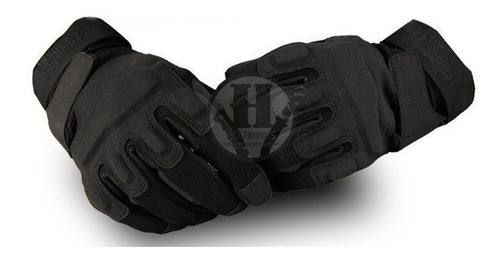 Imagen 3 de 7 de Guantes Tacticos Blackhawk Dedo Completo Negro Tiro Moto Pro