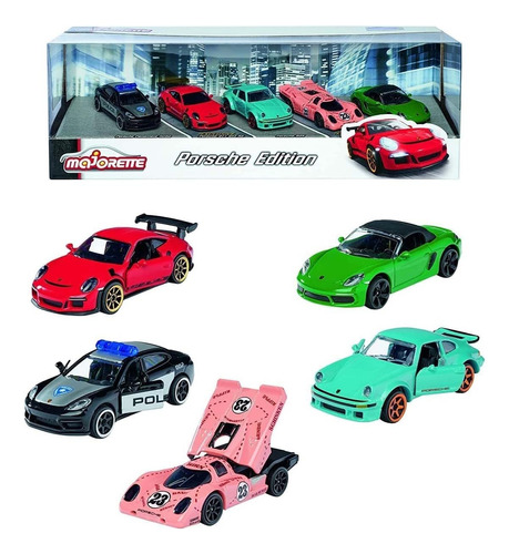 Miniatura Majorette Conjunto 5 Peças Porsche Edition 1/64