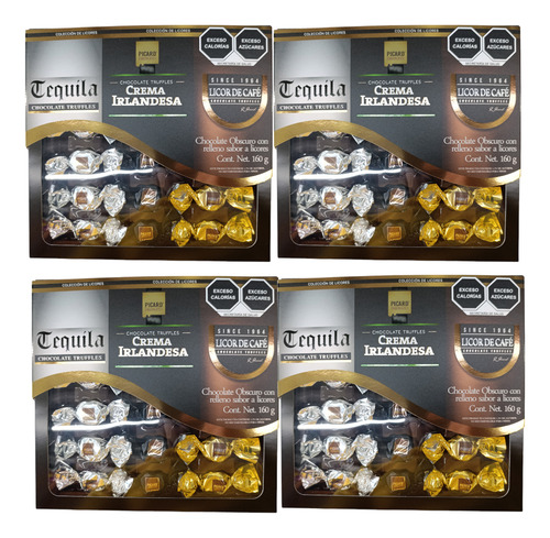Chocolate Obscuro Relleno Sabor Licores Caja C/18 Pz Picard