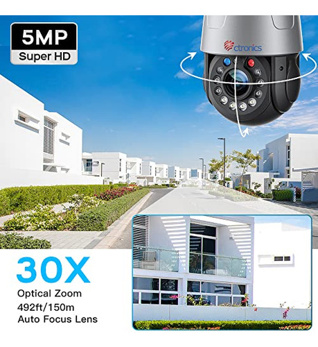 Cámara Seguridad Ptz Ctronics 5mp Zoom Óptico 30x, Wifi Ip,
