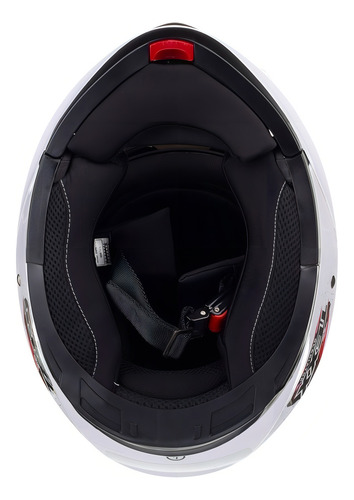 Capacete Fechado Texx Escamoteável Robocop Articulado Gladiator Com Queixeira Móvel Viseira Solar Interna Antirrisco Antiembaçamento E Com Bavete E Narigueira Removível Cor Branco Tamanho 60
