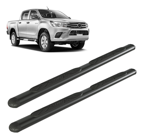 Estribo Oval Preto Para Hilux Cabine Dupla 2016 À 2023