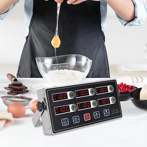 Digital Kitchen Timer, Clock For 6 Channels .