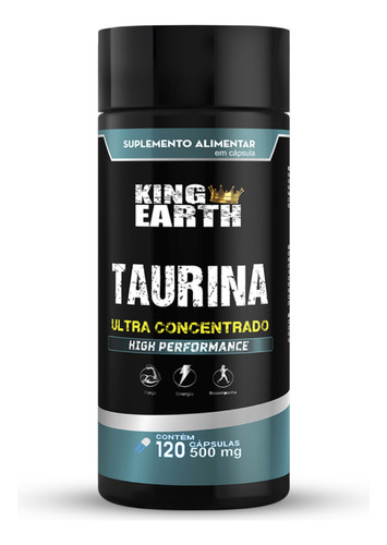 Taurina Pura High Performance 500 Mg 120 Cáps King Earth