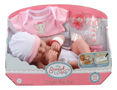 Muñeca Bebe Realista Recien Nacido Set 10 Piezas
