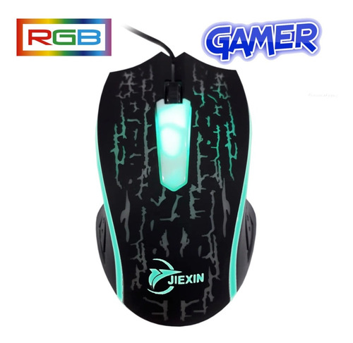 Imagen 2 de 7 de Mouse Gamer Luz Led Rgb Usb Notebook Pc - 01enlinea