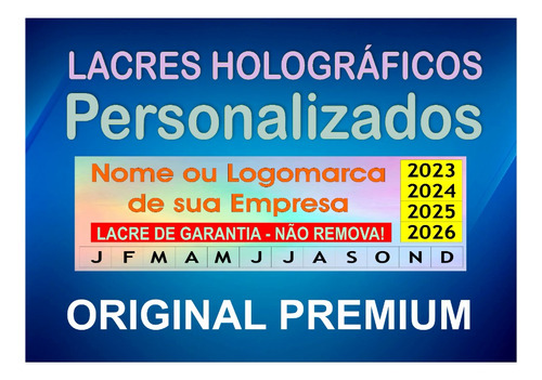 Lacre Void Holográfico Premium 30x10mm Personalizad 500u Cor