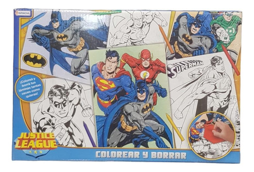 Juego De Mesa Colorear Y Borrar Super Heroes