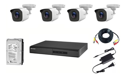 Kit 4 Cámaras Hilook Fullhd Dvr 4ch Hikvision Hd + Disco 1tb