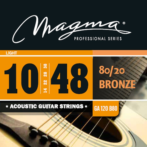 Encordado Guitarra Acústica Magma 80/20 Bronze .010 Ga120b80