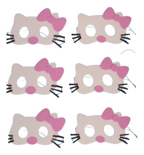Antifaz Kitty Hello Kitty Cotillon Goma Eva X10  Unidades