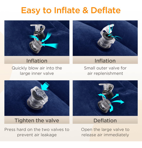 Almohada Cojín Cama Inflable Para Aviones Gris 1 Pieza