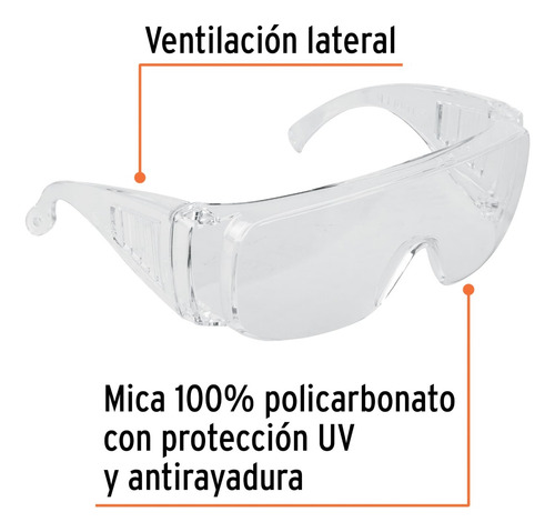 Lentes De Seguridad Color Transparente Truper 14252