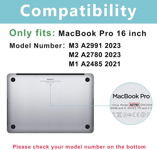 Case Procase Hardshell Para Macbook Pro 16 A2780 M2 Pro Max