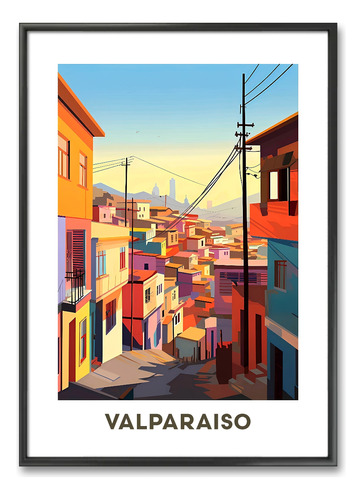Cuadro Decorativo Ilustración Valparaíso Chile