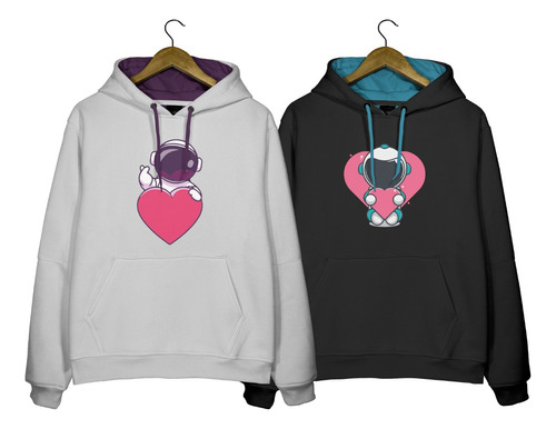 Busos Buzo Hoodie Saco Parejas Enamorados Espacio Astronauta