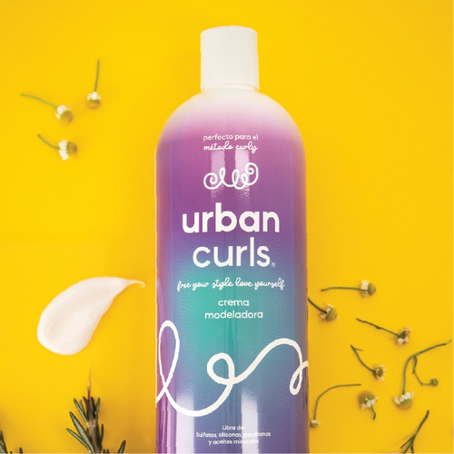 Crema Para Peinar Rizos Modeladora Cabello Urban Curls 960ml