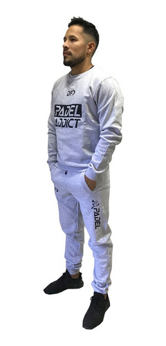 Buzo Padel Addict + Pantalon Padel Gris Talles Especiales