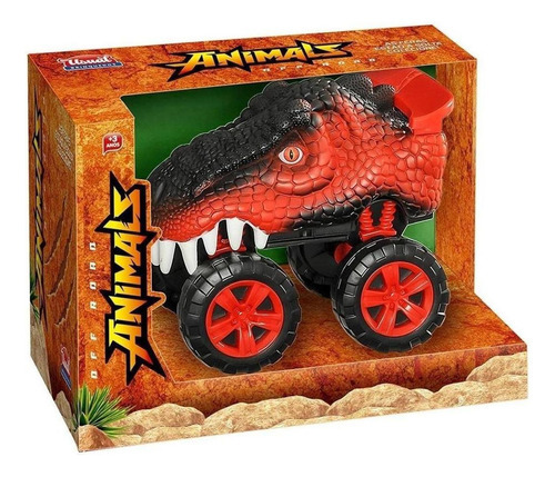 Carrinho Dinossauro T-rex Com Som Infantil Vermelho Usual288