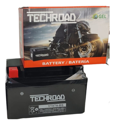 Bateria De Gel Ytx7a-bs Tech Road Motonetas Ds Cs Ws