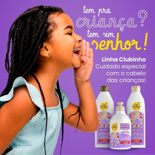 Kit Infantil Tipos Cabelo Clubinho Gota Dourada