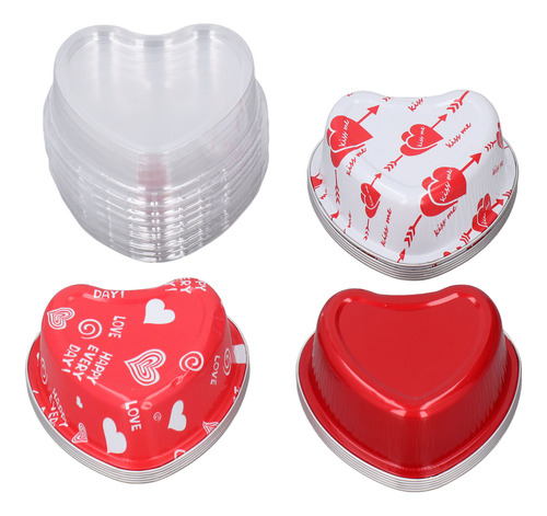 Moldes Para Tartas Con Forma De Corazón De Aluminio, 15 Unid