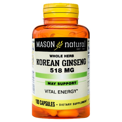 Ginseng Koreano 518mg Trata Fatiga & Debilidad 100 Capsulas