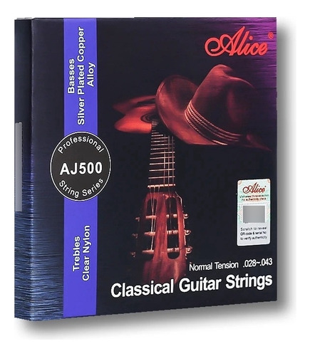 Juego De Cuerdas Guitarra Clásica Profesional Alice Aj500