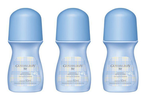 Desodorante Roll-on Giovanna Baby Azul 50ml - Kit C/3un