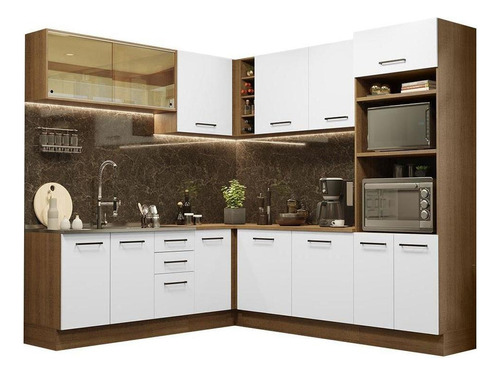 Cozinha Completa Cant Madesa Agata 459001 C Arm Bal S Tam Rb Cor Rustic/branco