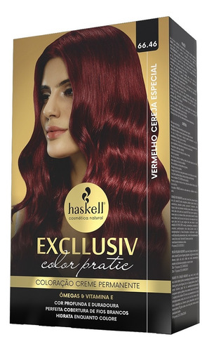 Kit Tintura Haskell  Excllusiv Color Pratic tom 66.46 vermelho cereja