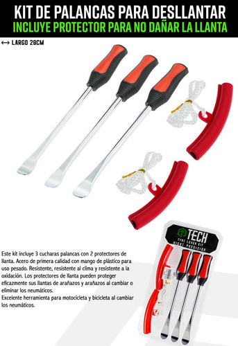 Kit 3 Palancas Para Desllantar Cubierta Motos Moto Delta