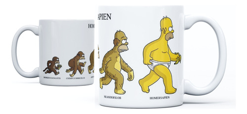 Pocillo Homero Homosapien Taza Mug 11 Oz Blanco Simpsons