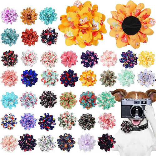 Juego 80 Piezas Perro Con Flores Para Perro Flores Accesorio