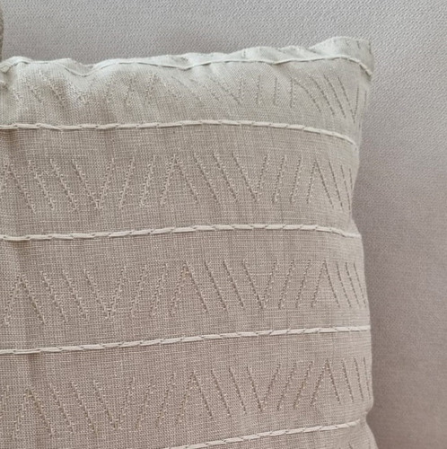 Funda Almohadones Ratier 45x45 Nordicos Natural Bordado