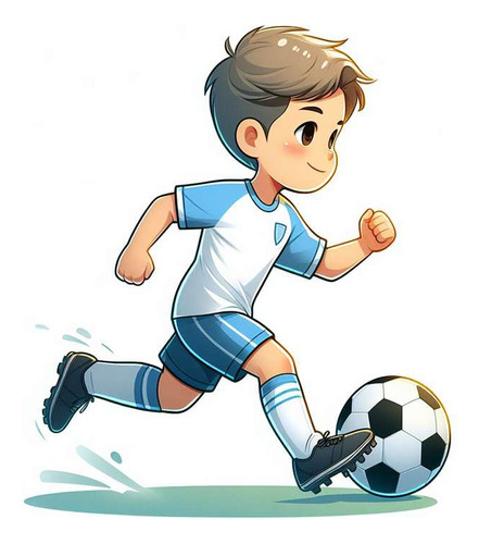 Vinilo 20x20cm Futbol Nene Jugando A La Pelota Soccer