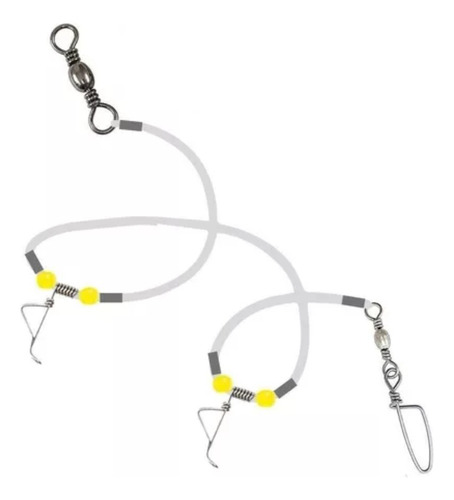 Kit 3 Chicote De Aço Flexível Pesca, 40lbs, 2 Pernadas, 1m