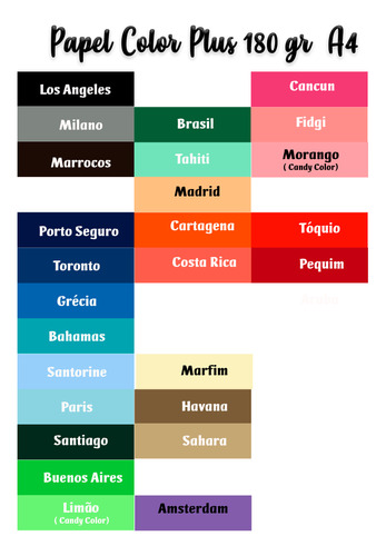Papel Color Plus -100 Folhas ( Verif. Disponib)