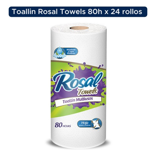 Toallin De Cocina Rosal 80 Hojas X 24 Rollos