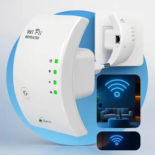 Repetidor De Sinal Wifi Bahrein Amplificador Potente Sem Fio Turbo Cor Branco 1800mbps - Marca Bahrein
