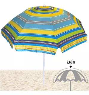 Parasol Sombrilla Articulada 260cm Dakota Playa Camping Color Verde Rayado