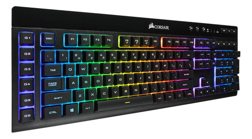 Imagen 3 de 5 de Teclado gamer bluetooth Corsair K57 QWERTY Rubber Dome español color negro con luz RGB