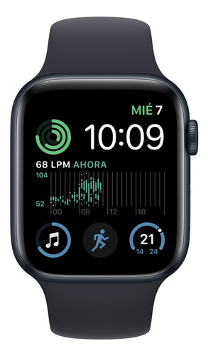 Imagen 2 de 8 de Apple Watch SE GPS - Caja de aluminio color medianoche 44 mm - Correa deportiva medianoche - Patrón