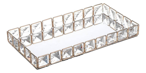 Elegante Glam Espejo Cristal Cosmético Bandeja Decorativa