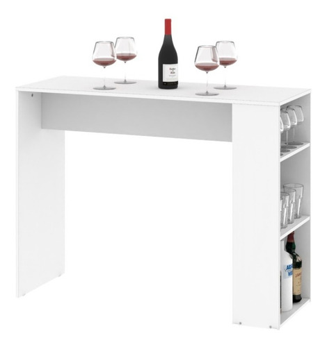 Mueble Desayunador Barra De Cocina Con Estantes En Melamina